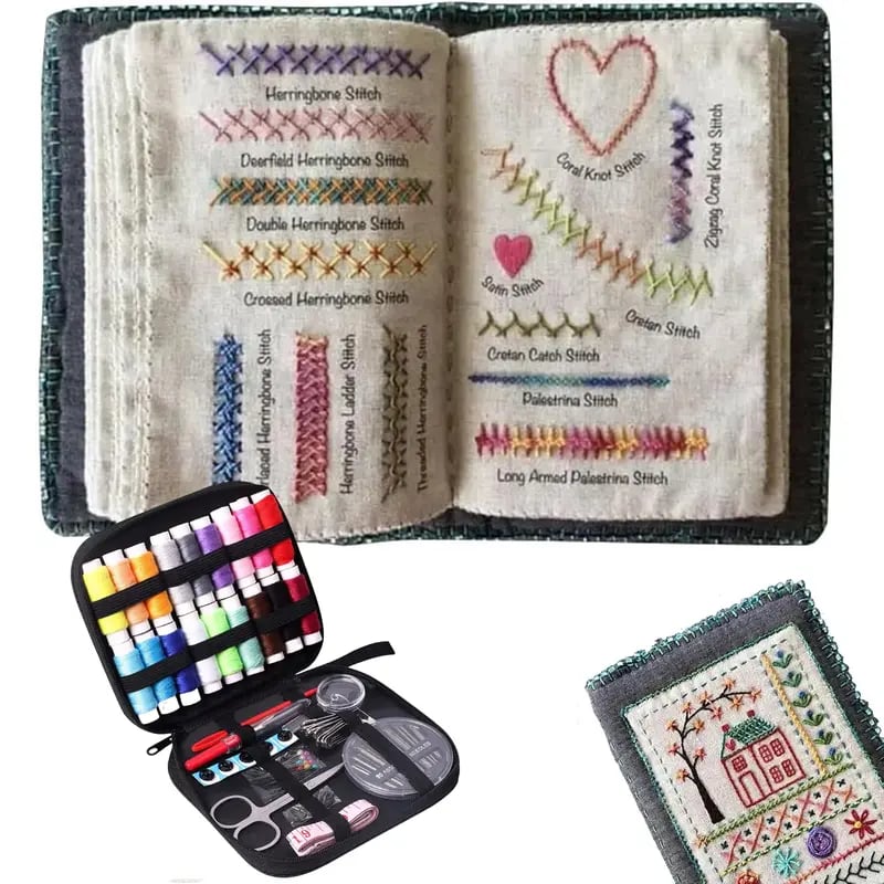 🌈 Beginner-Friendly Portable Embroidery Stitch Book & Professional Sewing Kit