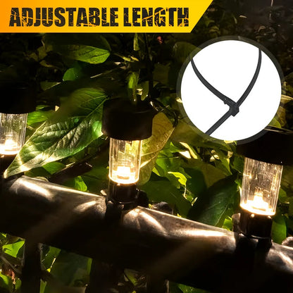 Solar Tie Lights with Clips - for Lawn, Garden, Yard, Outdoor Wedding Decoration & Ambient Landscape Lighting