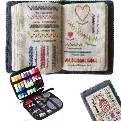 🌈 Beginner-Friendly Portable Embroidery Stitch Book & Professional Sewing Kit